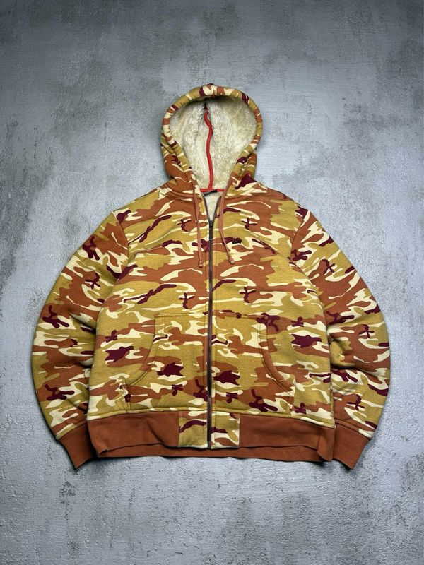 [S] Bluza Tuney Camo Fur Zip Hoodie Yellow M