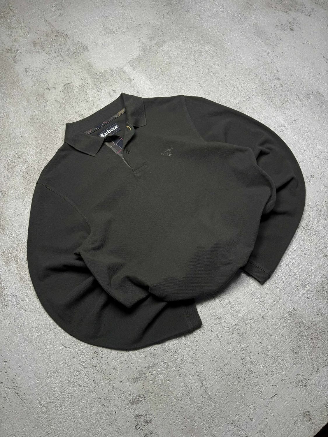 Long Barbour Logo Polo Long Dark-Green M