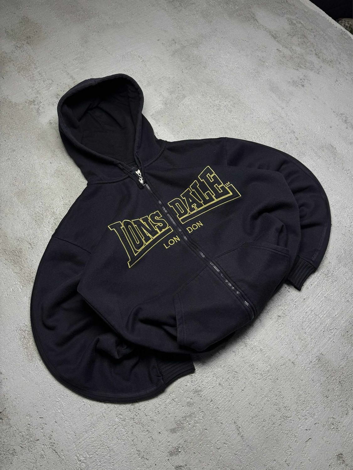 Bluza Lonsdale Ye/Logo Zip Hoodie Black L