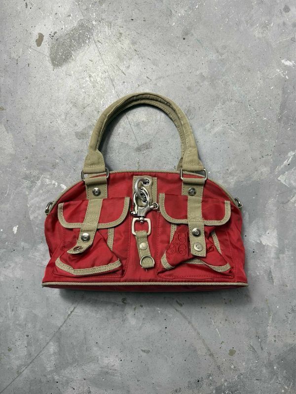 torebka Vintage 90's Detailed Bag Metal Accents Red 20