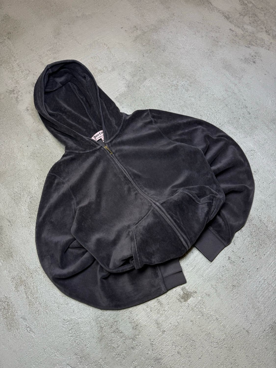 Bluza Juicy Couture Velour Zip Hoodie Dark-Gray S