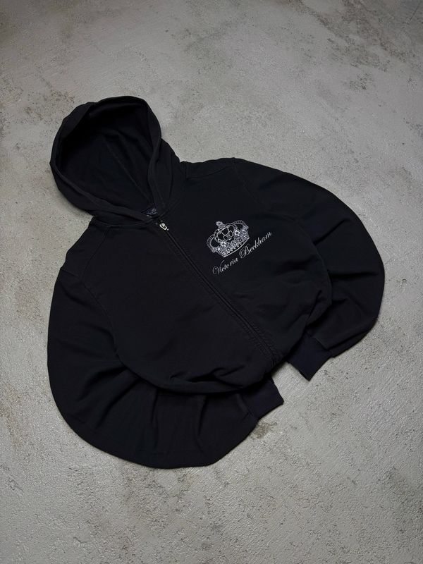 Bluza Victoria Beckham Crown Zip Hoodie Black S
