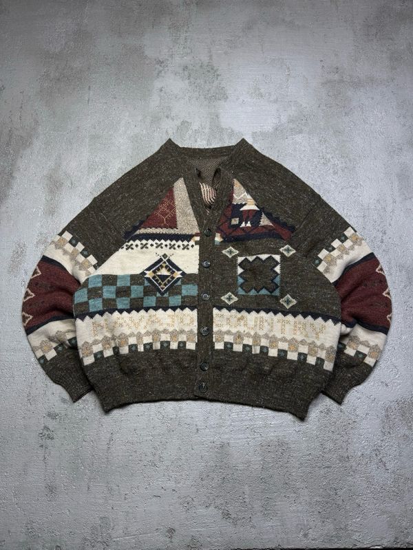 Bluza Wool Alpaca Patterned Couple Cardigan Khaki L