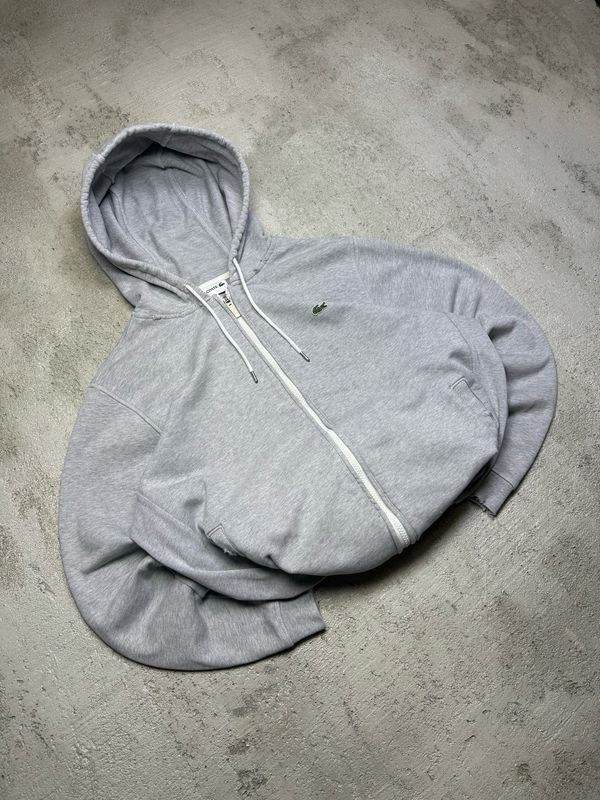 Bluza Lacoste Croc Zip Distressed Hoodie Light-Gray L