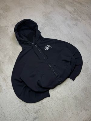 Bluza Stussy Back Logo Distressed Zip Hoodie Black M