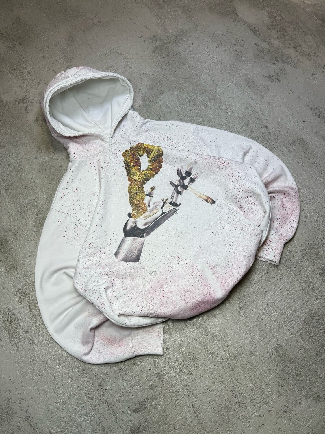 Bluza Palace Ergochronic Distressed Hoodie Custom White L
