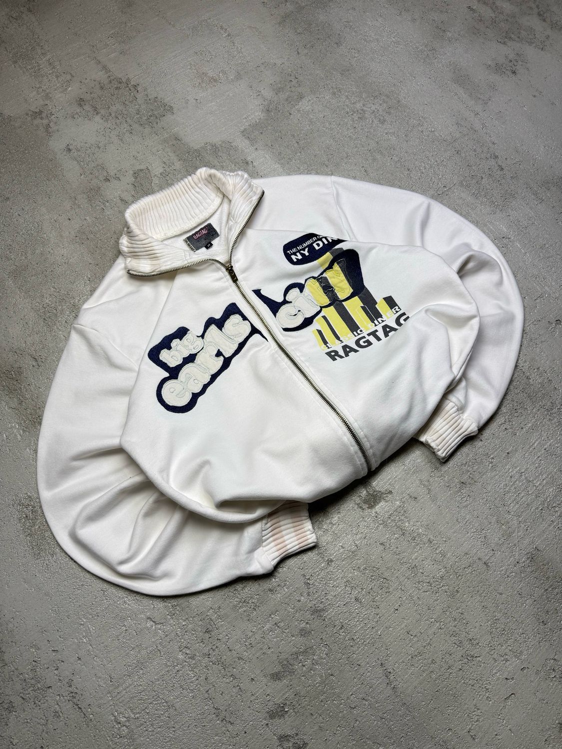 Bluza Ragtag Big Earls City Zipper White M