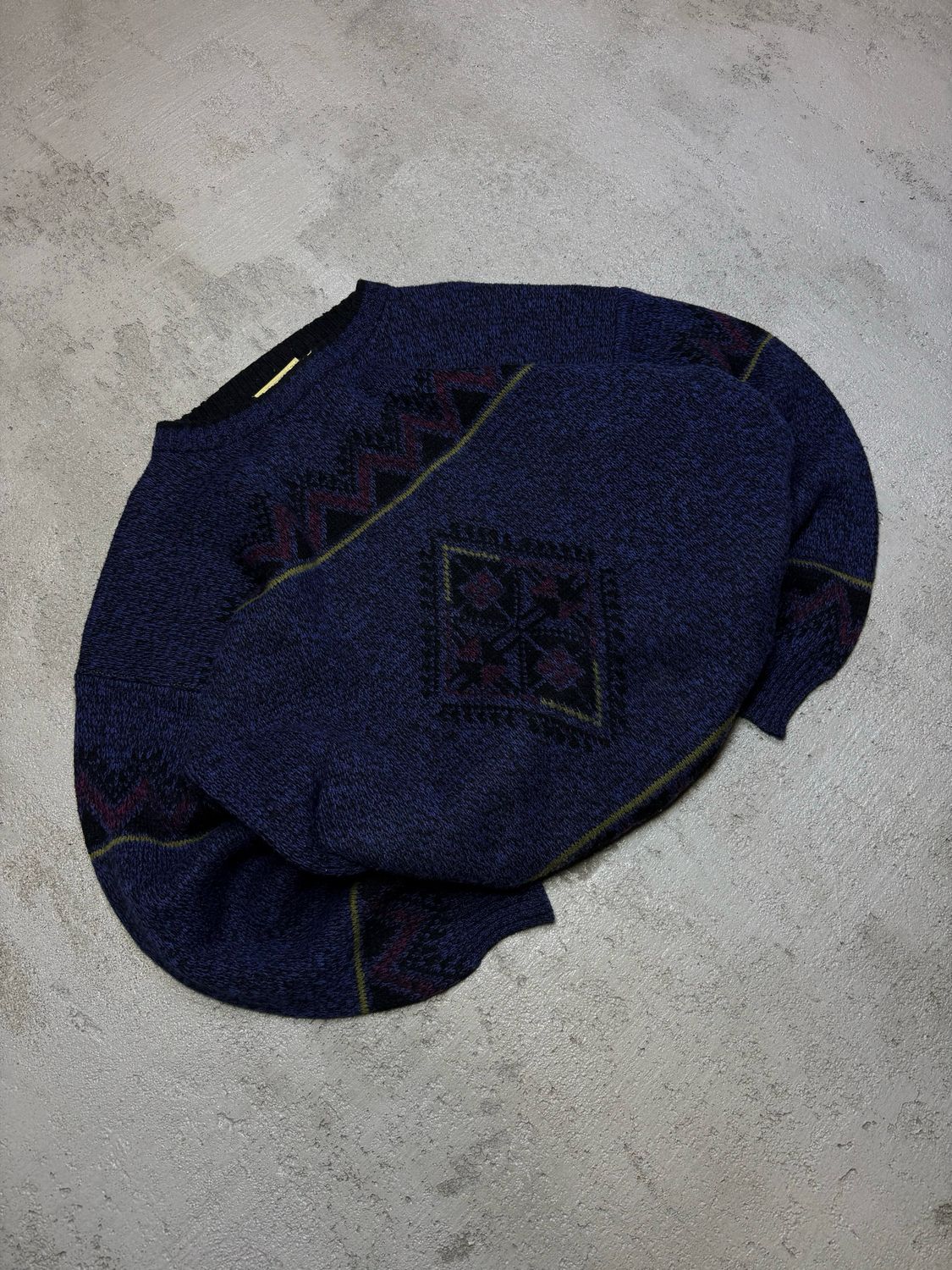 Bluza Sidetwo Patterned Sweater Navy M