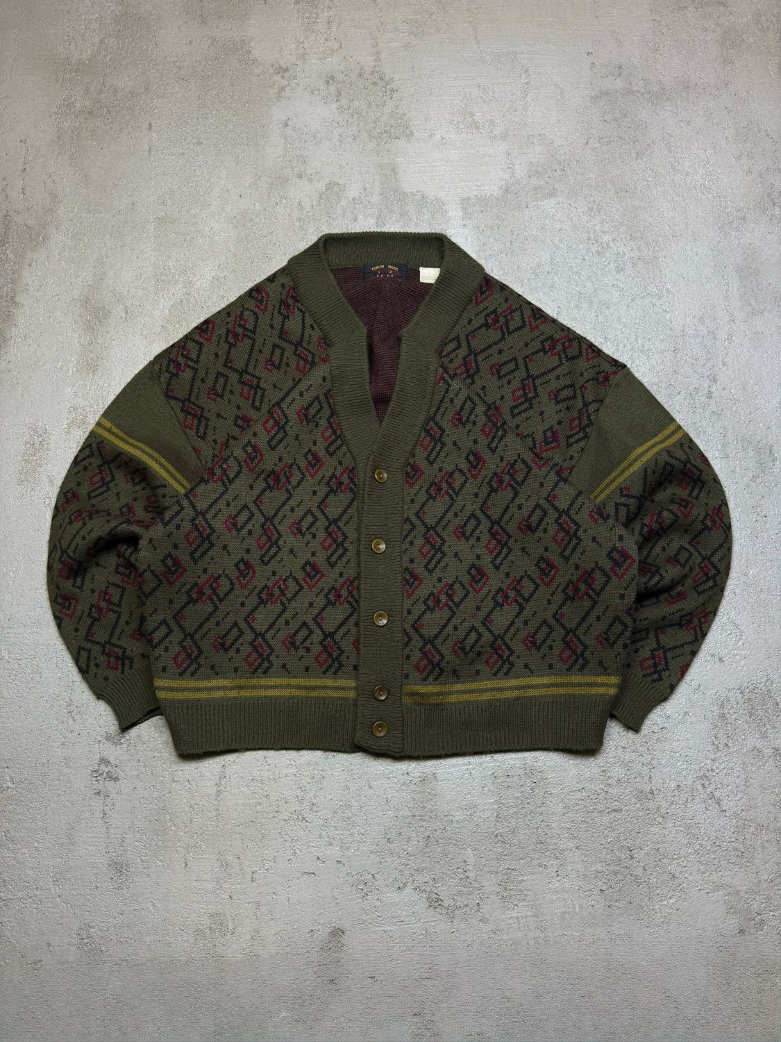 Bluza Forum Moda Patterned Cardigan Dark-Green L