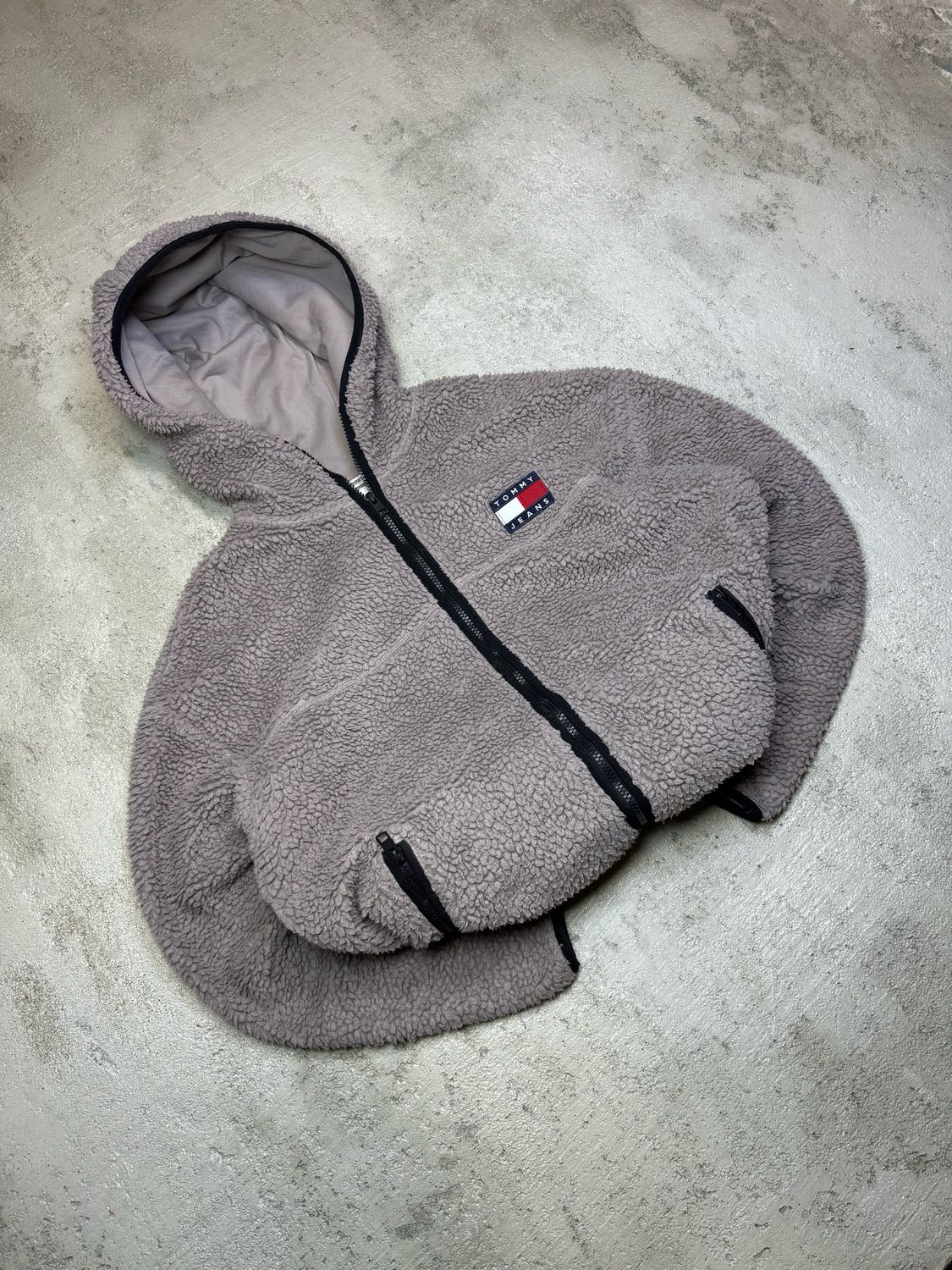 Bluza Tommy Jeans Hooded Zip Fleece Pale-Brown M