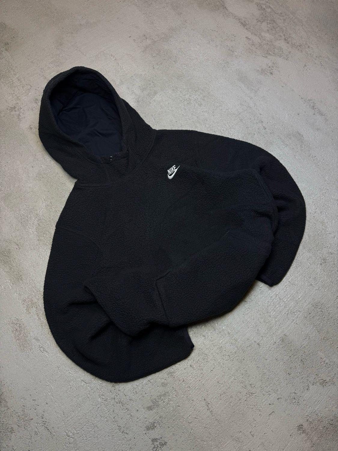 Bluza Nike Sherpa Wh/Logo Hooded Fleece Black M