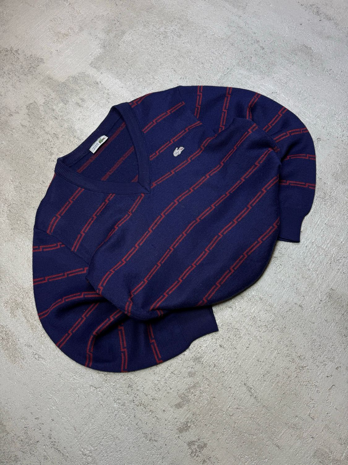 Bluza Lacoste Wh/Croc Re/Stripes Sweater Navy M