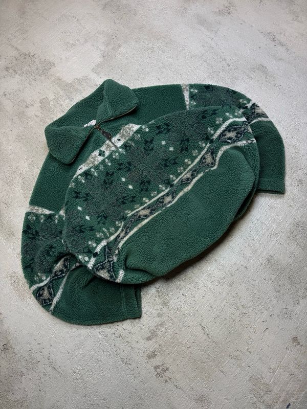 Bluza YoungStyle Patterned Q/Zip Fleece Green L