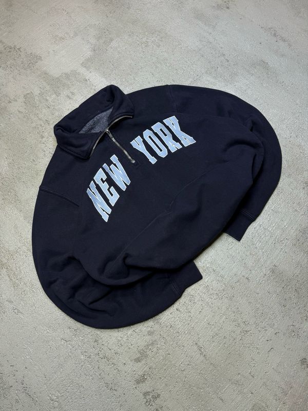 Bluza New York Varsity Logo Q/Zipper Navy M