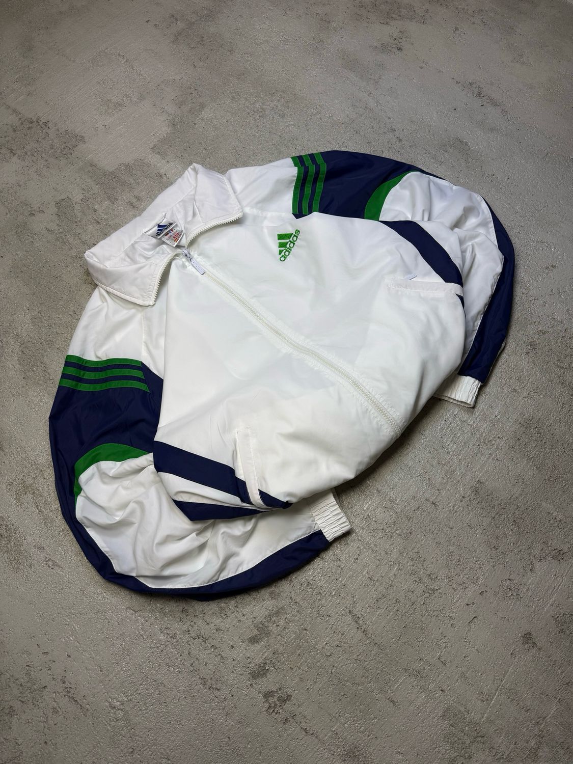 Bluza Adidas Gre/Logo Nav/Panels Tracksuit White XL
