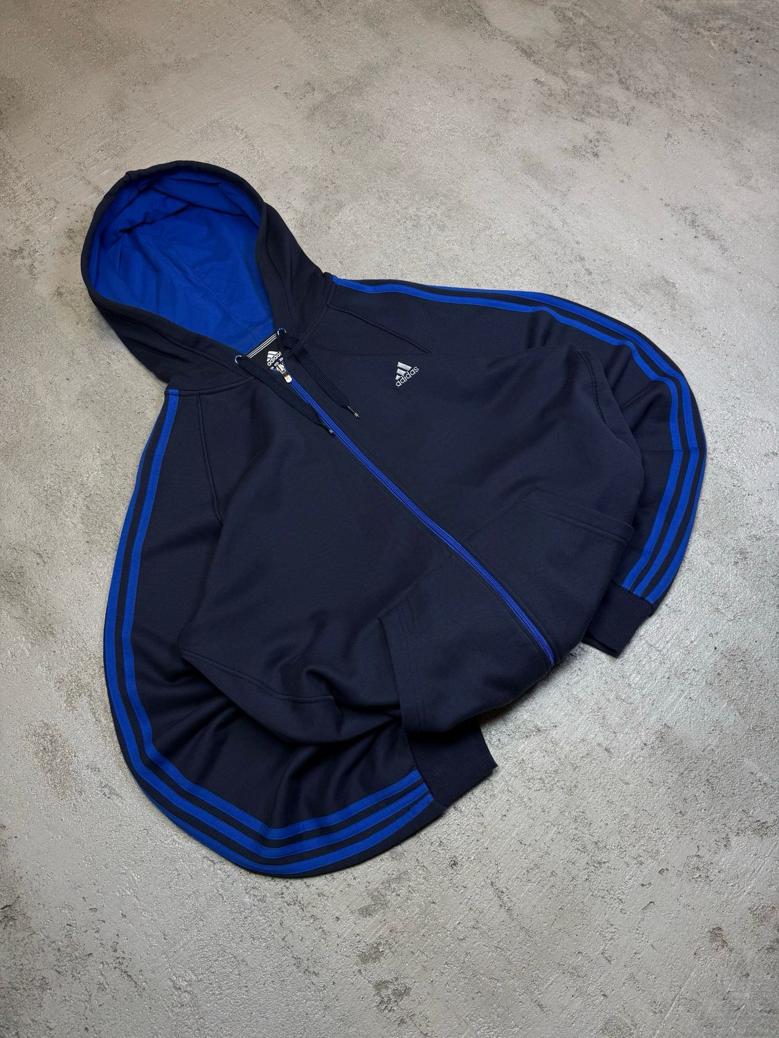 Bluza Adidas Blu/Stripes Zip Hoodie Navy L