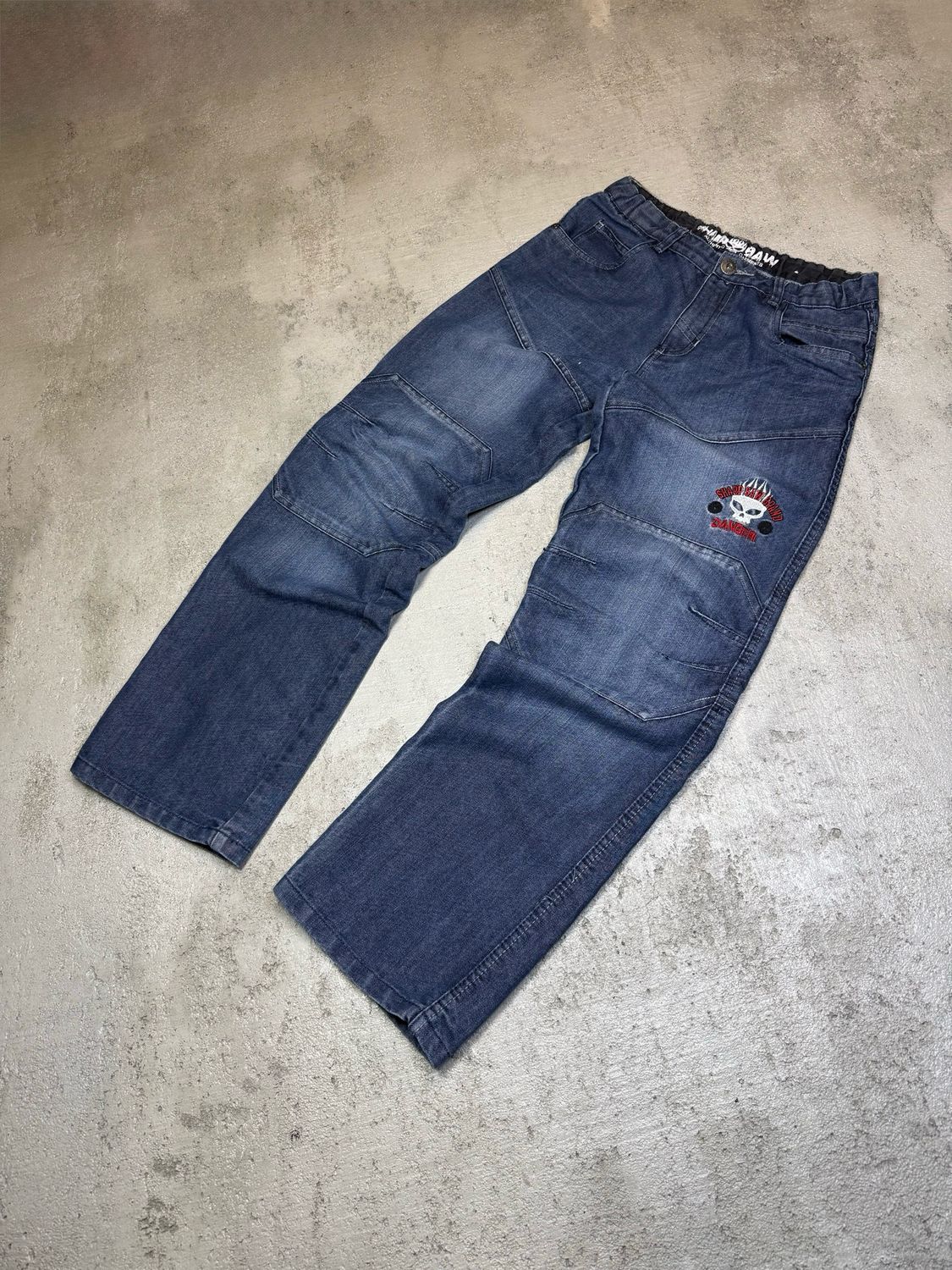 Spodnie Sharp Saw Skull Straight Leg Jeans Blue