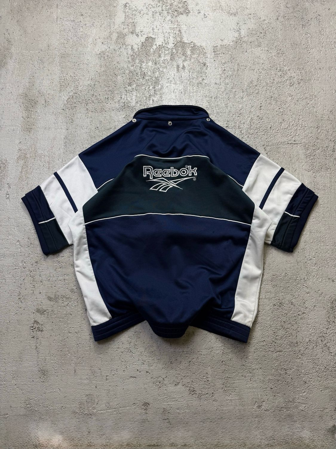 Koszulka Reebok Wh/Logo Heavy Zip Sport Tee Navy M