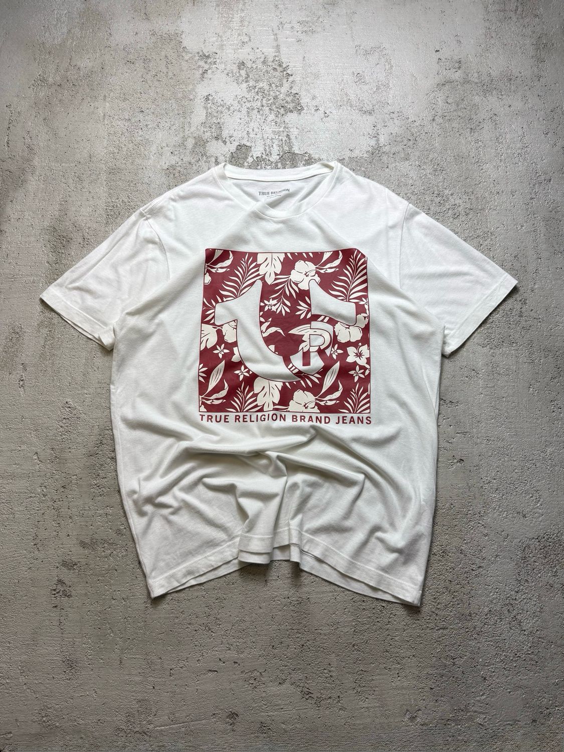 Koszulka True Religion Logo in Flowers Tee White M