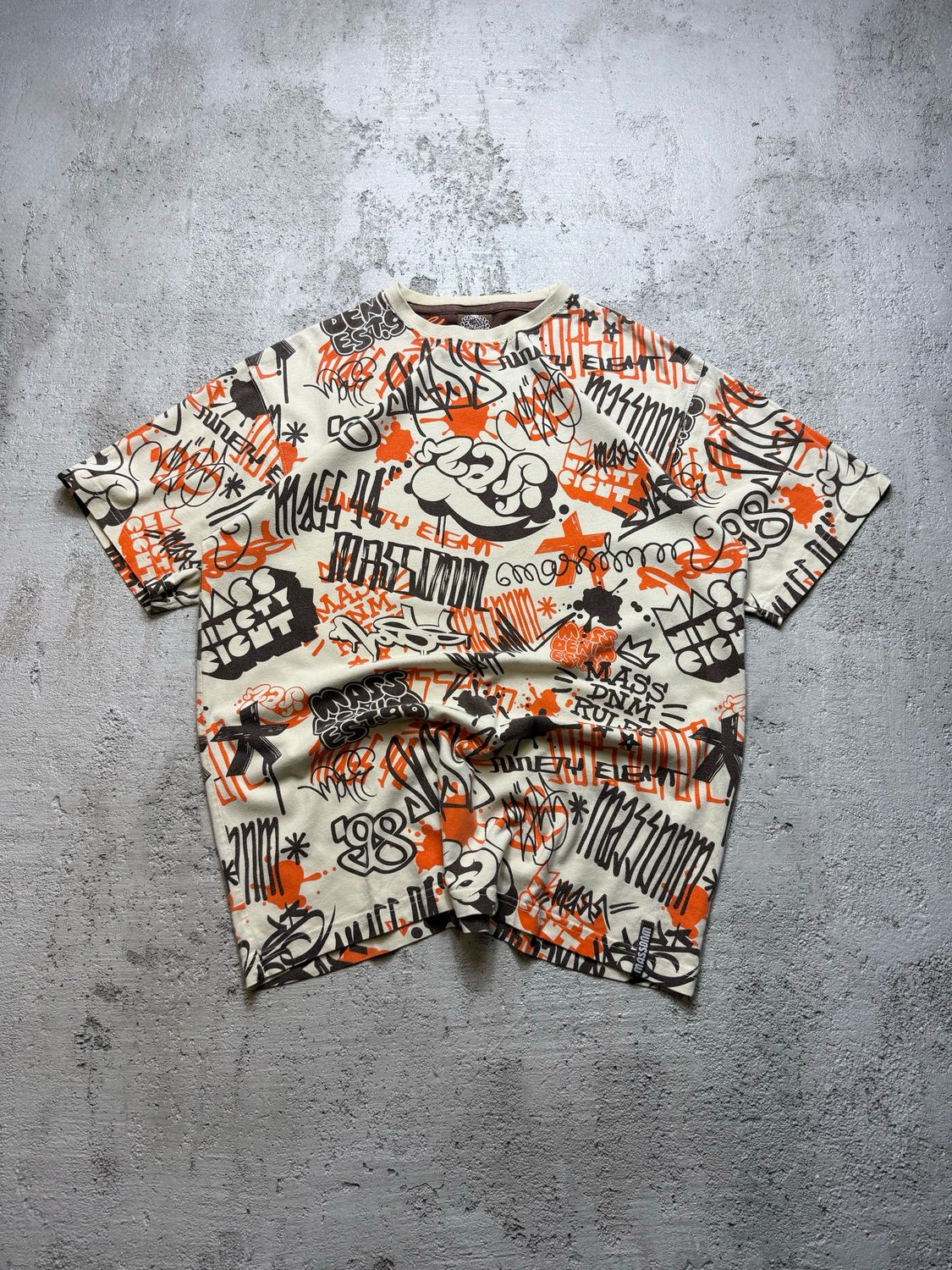 Koszulka MassDenim Graffiti Fullprint Tee Creme M