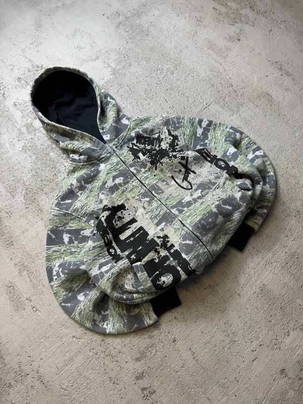 Bluza Noenty Camo Stripes Zip Hoodie Green S