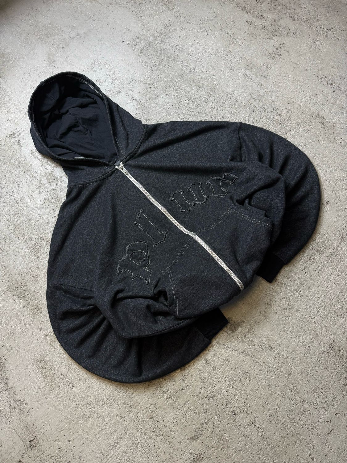 Bluza Plur Front Logo Zip Hoodie Black L