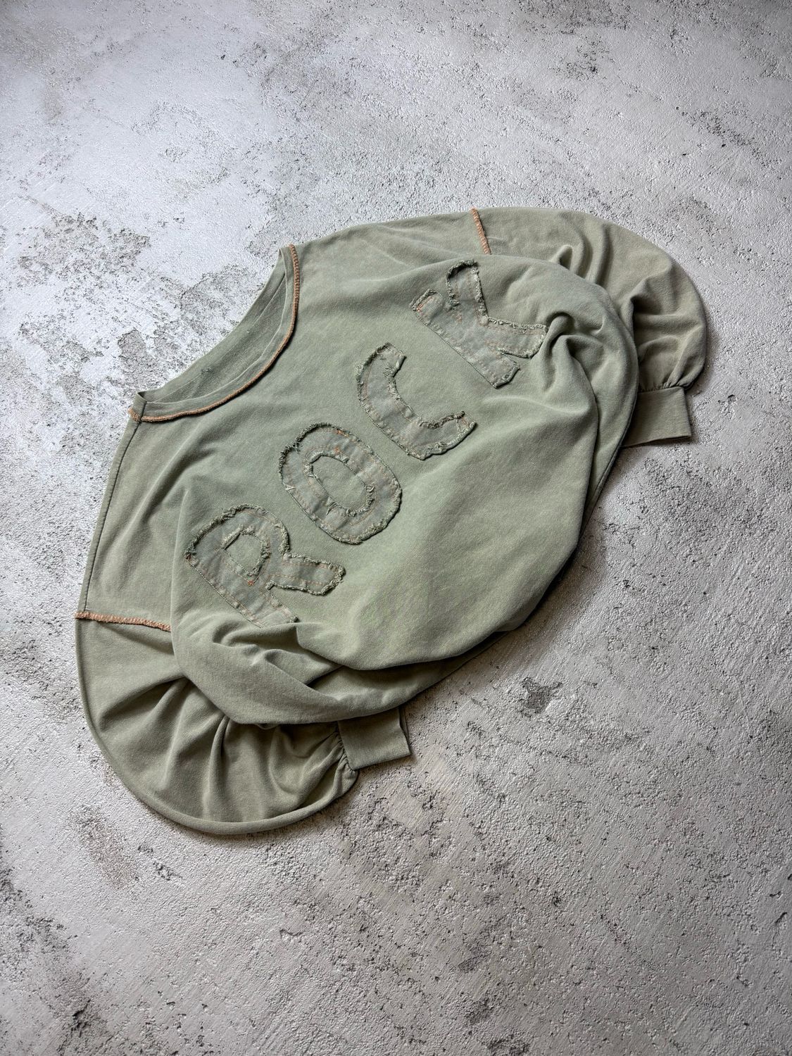 Bluza Rock y2k Script Long Pale-Green XL