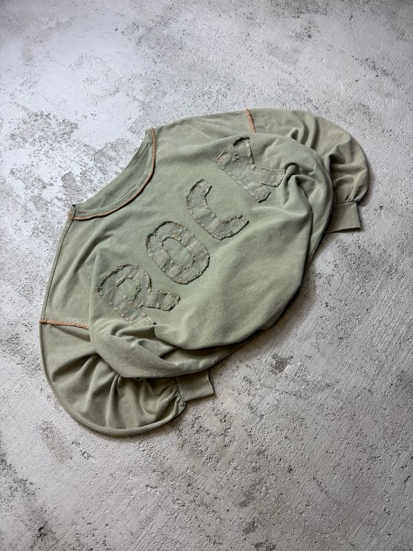 Bluza Rock y2k Script Long Pale-Green XL
