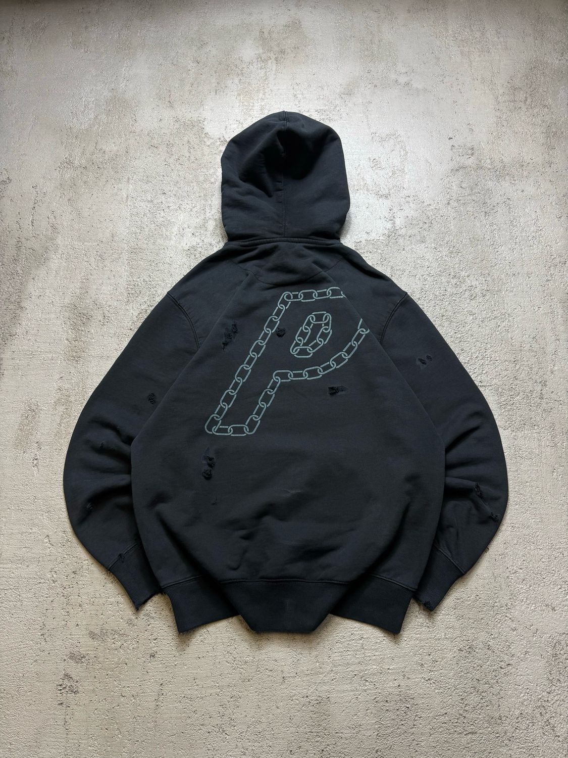 Bluza Palace Chained P Logo Distressed Hoodie Black M