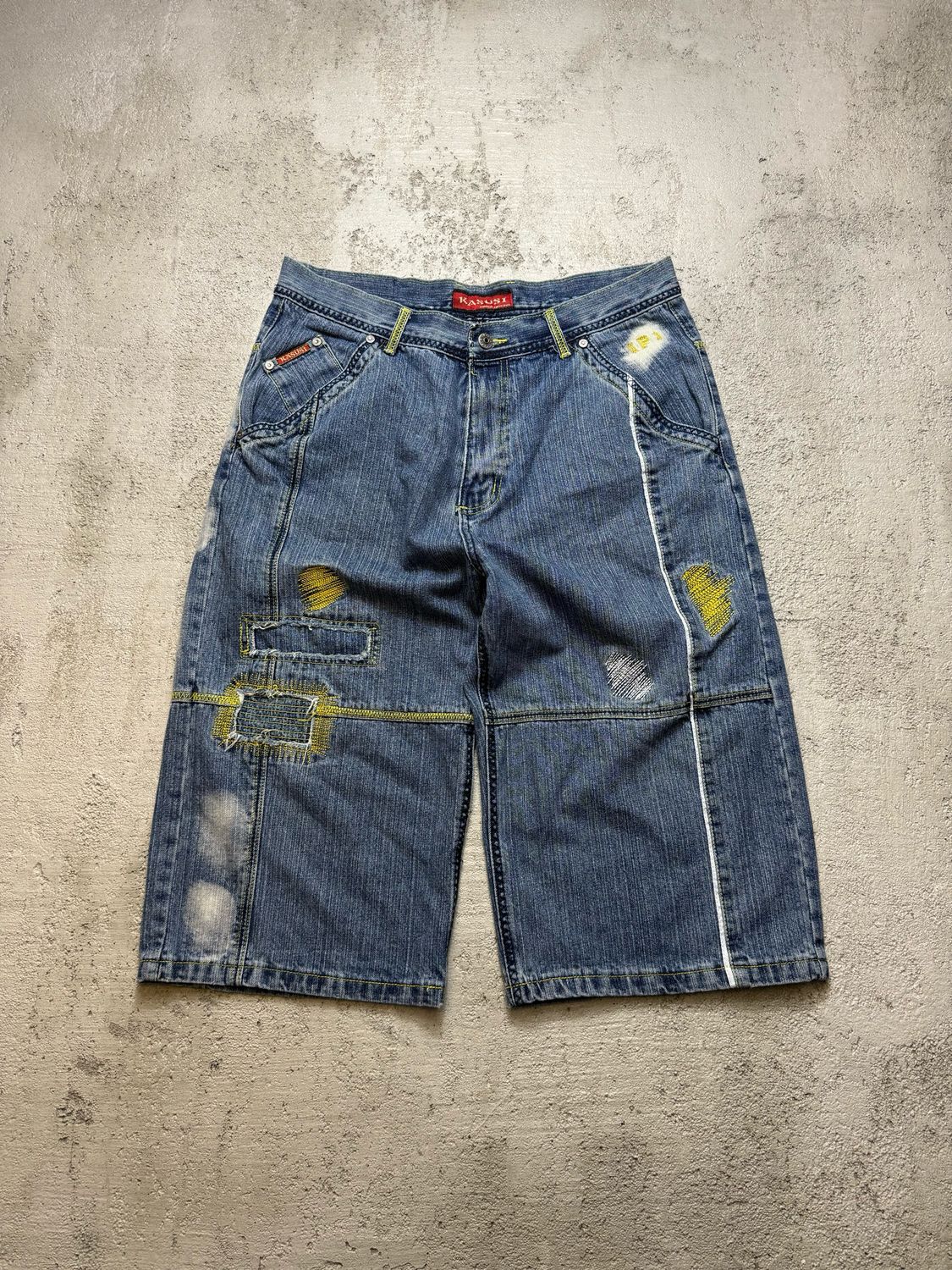 Spodnie Kasusi Stitched Jeans Jorts Blue 35