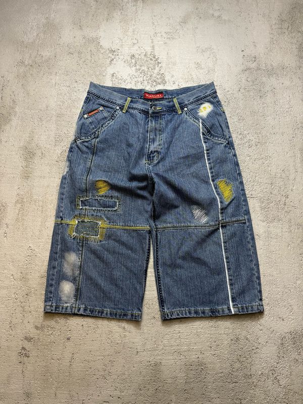 Spodnie Kasusi Stitched Jeans Jorts Blue 35