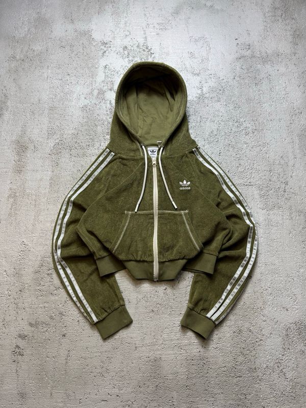 Bluza Adidas CropTop Khaki Frotte M