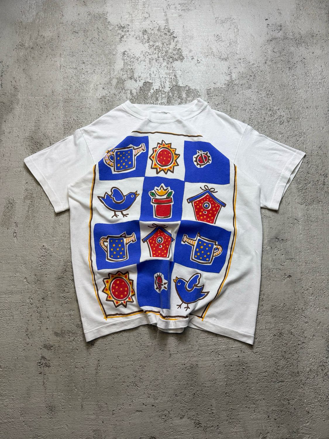 Koszulka Birds Bugs Watering Can Vintage Tshirt M