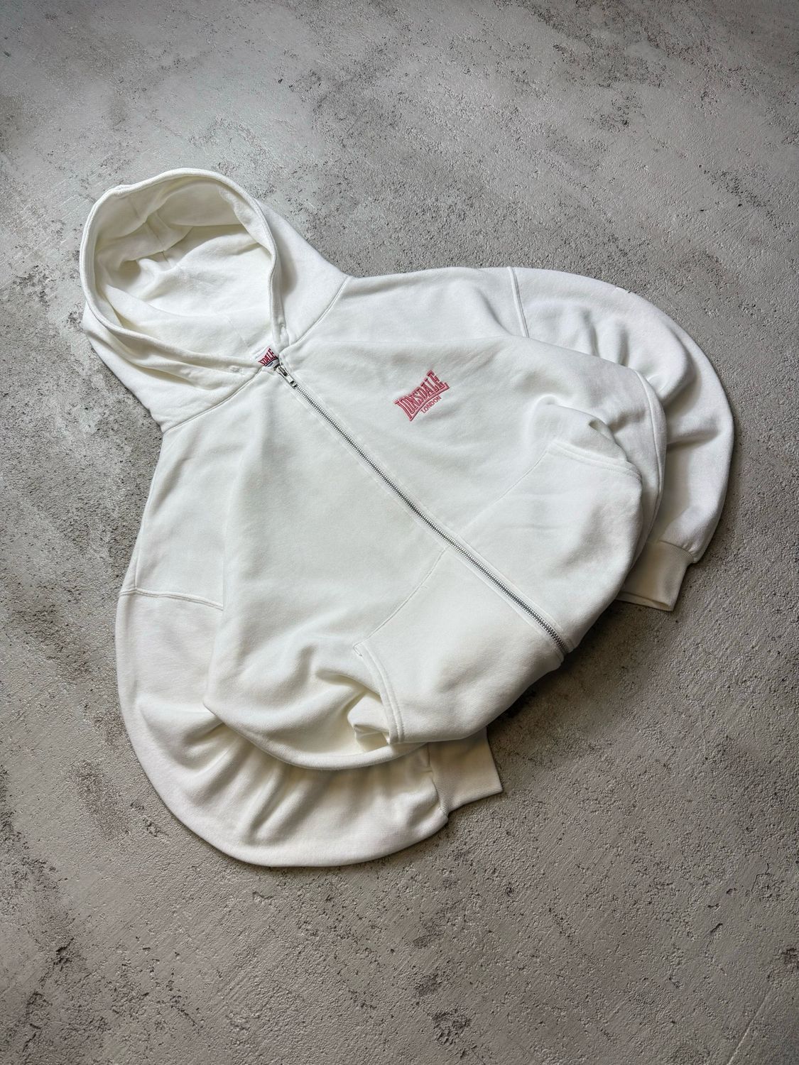 Bluza Lonsdale White Classic Zip Pink Logo L