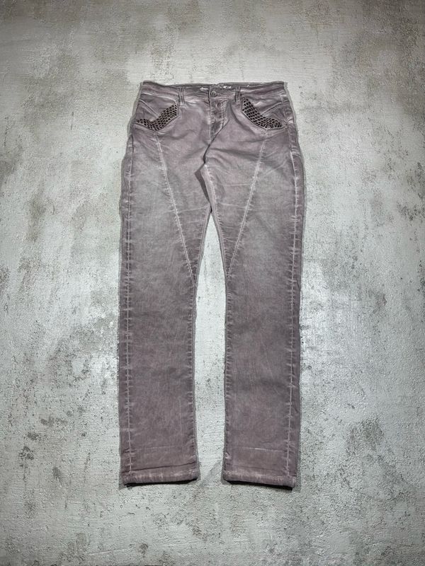 Spodnie Slim y2k Amor Trust Pins Gray-Violet