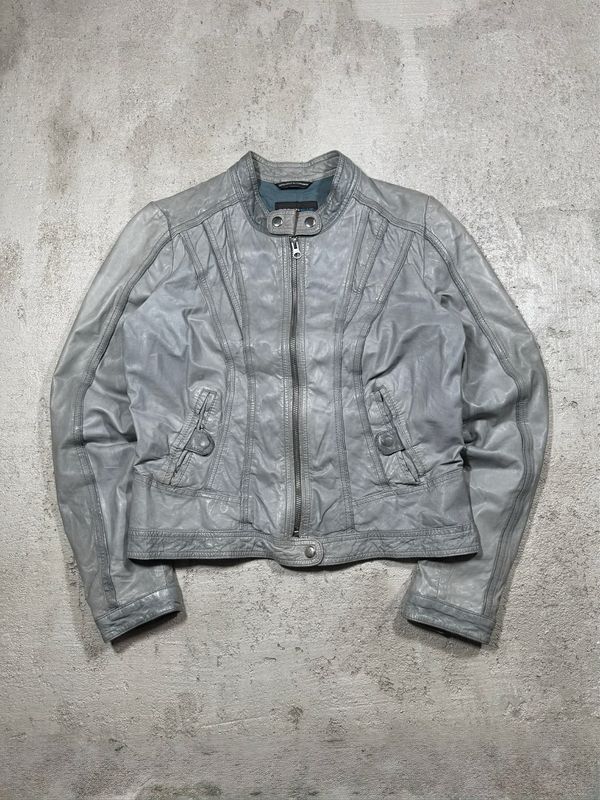 Kurtka Rockin Blue Leather Jacket S
