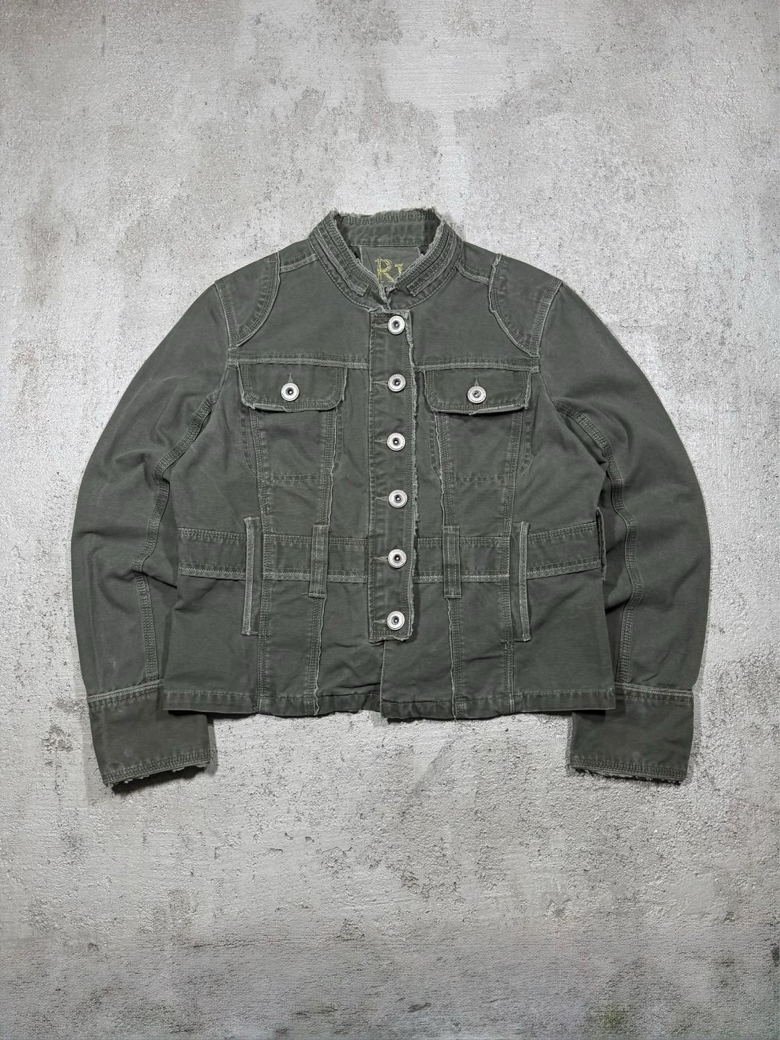 Kurtka River Is 00s Military Distress Jacket  M