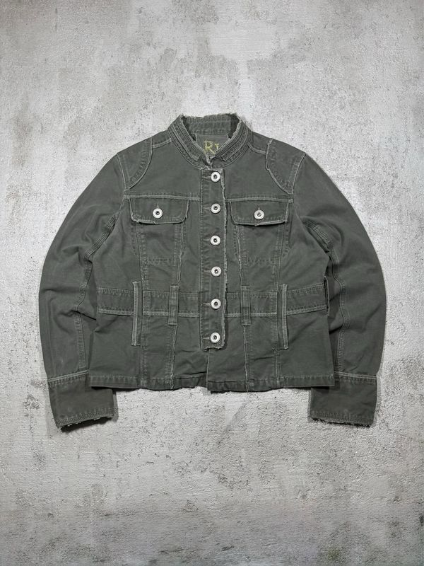 Kurtka River Is 00s Military Distress Jacket  M