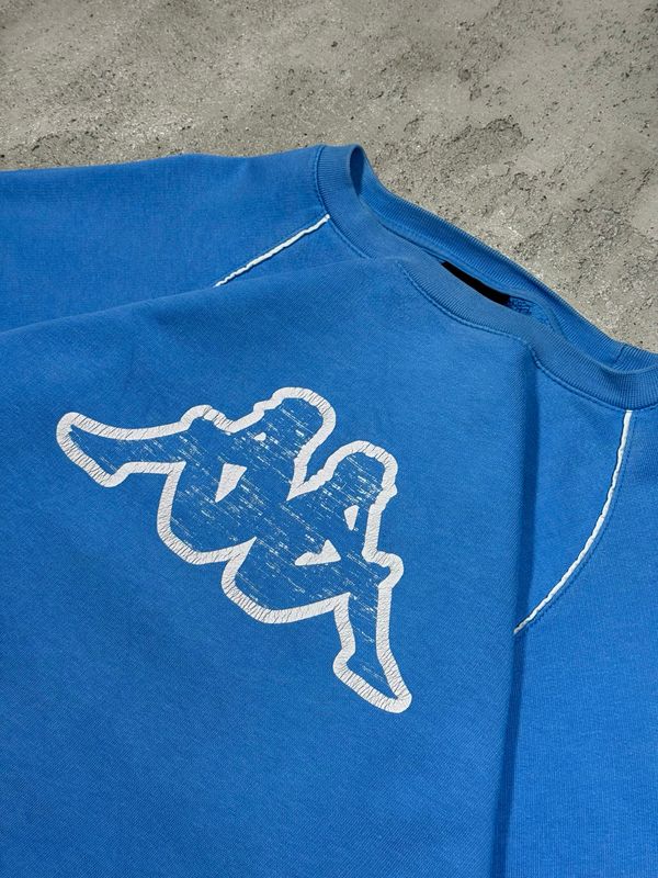 Bluza Kapppa Wh/Logo Crewneck Blue L