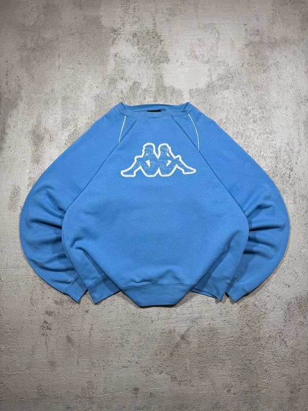 Bluza Kapppa Wh/Logo Crewneck Blue L