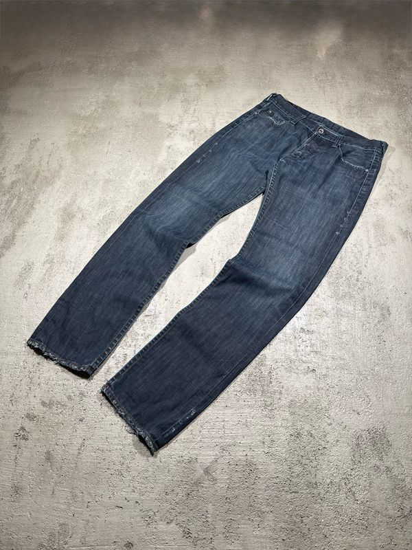 Spodnie Evisu Red&amp;Blue Pockets Distressed Jeans Navy 34