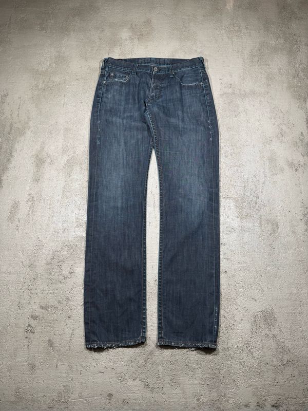 Spodnie Evisu Red&amp;Blue Pockets Distressed Jeans Navy 34