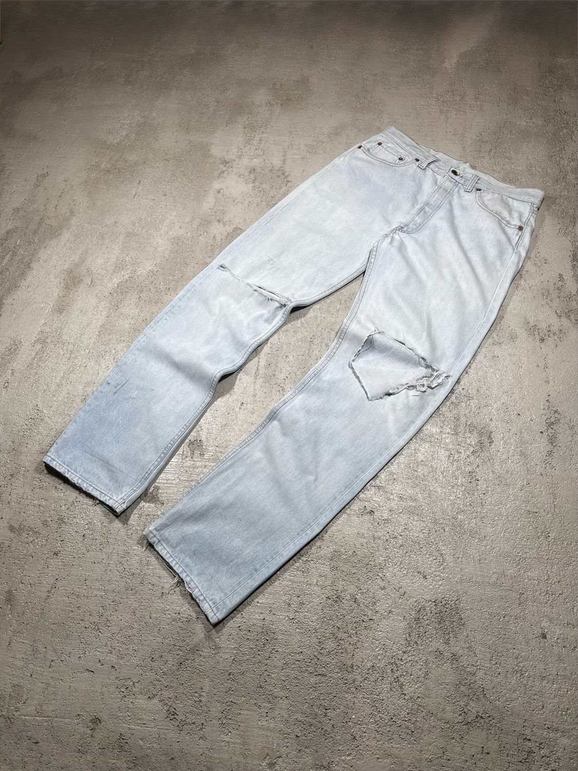 Spodnie Levis 501 Distressed Jeans Light-Blue 34/34