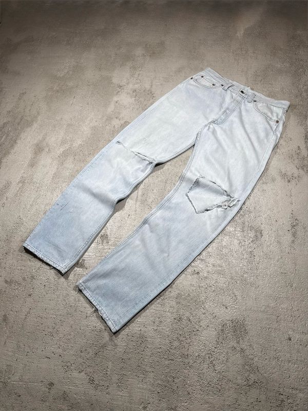 Spodnie Levis 501 Distressed Jeans Light-Blue 34/34