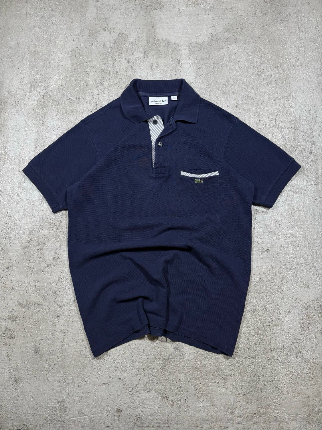 Koszulka Lacoste Classic Fit Striped Pocket Polo Tee Navy S