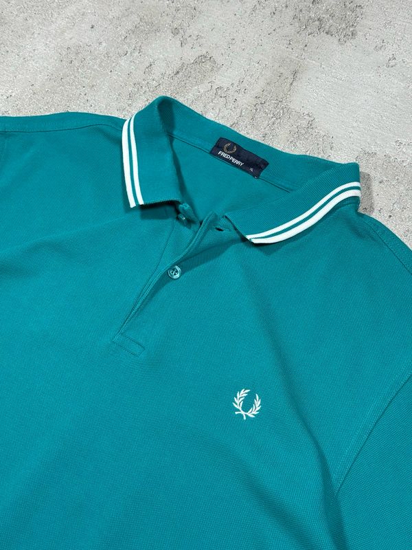 Koszulka Fred Perry Wh/Logo Polo Tee Turquoise M
