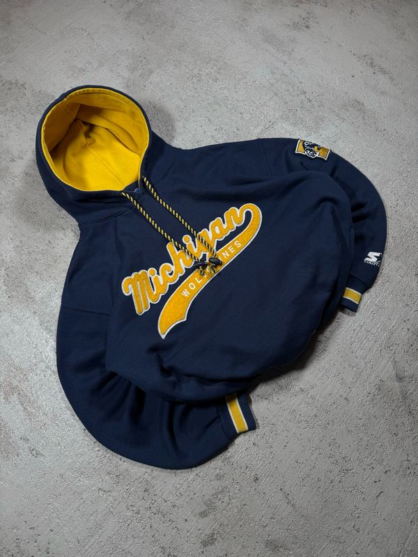Bluza Starter Michigan Wolverines Hoodie Navy M