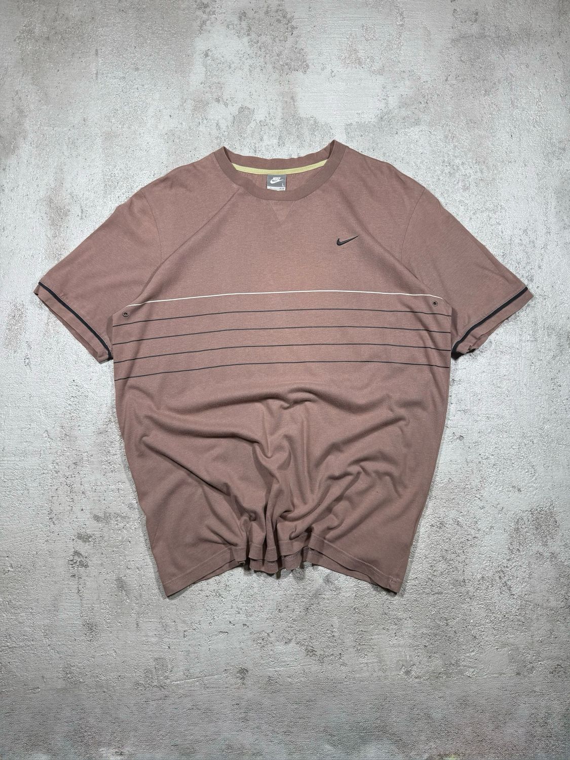 Koszulka Nike Bla/Swoosh Stripes Tee Brown L