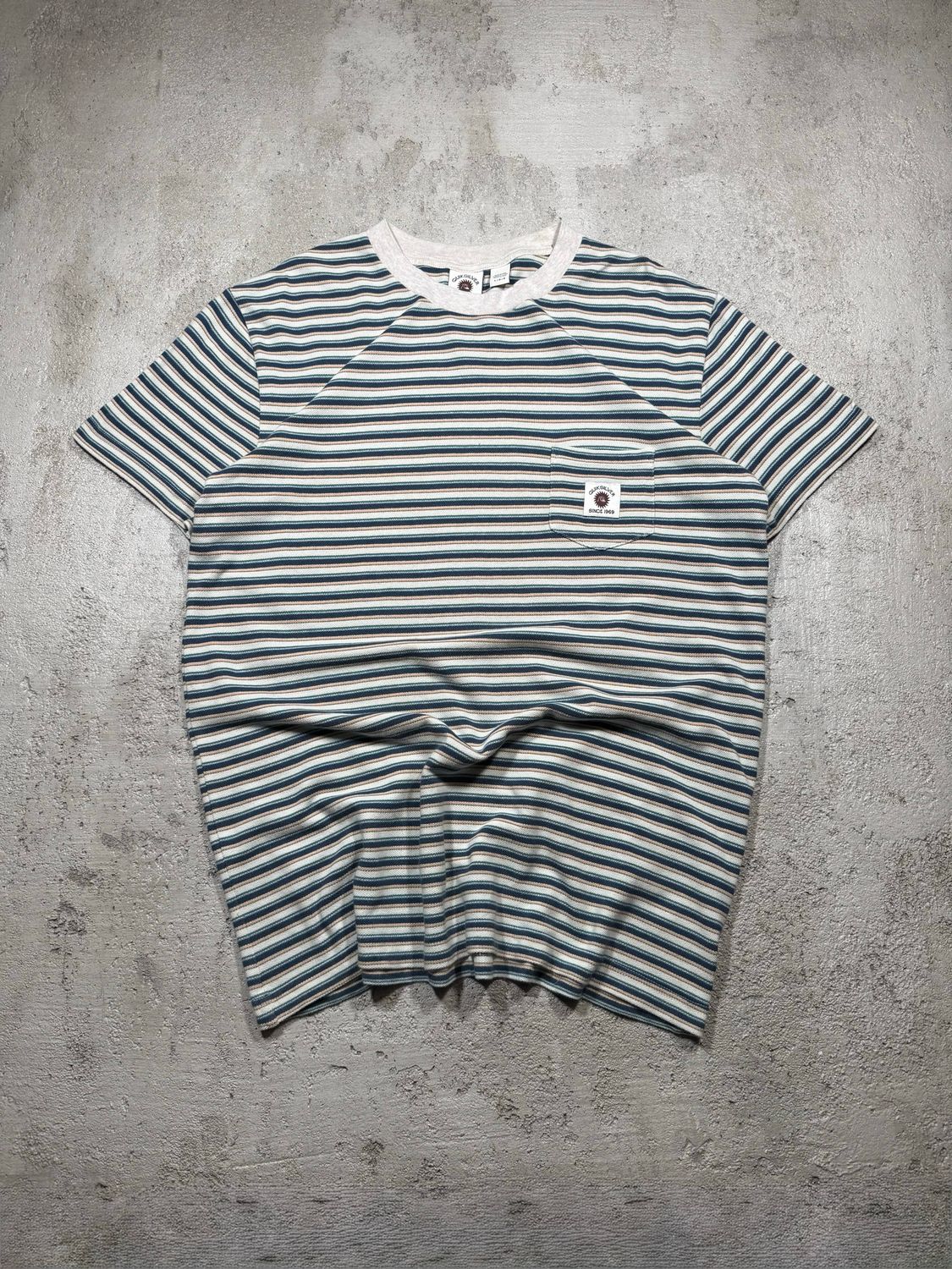 Koszulka Quiksilver Pocket Na/Stripes Tee Creme M