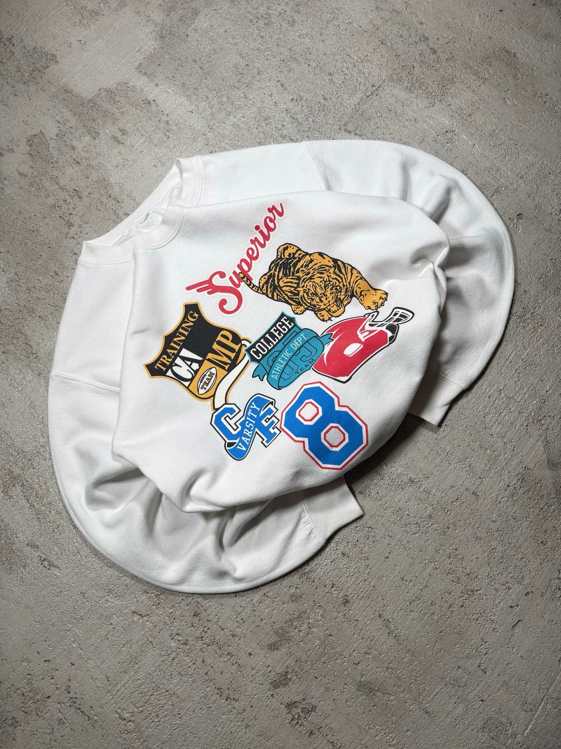 Bluza University American Football Theme Crewneck White M